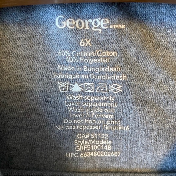 ✨3/$15✨ George Boys Grey Long Sleeve Shirt - Picture 2 of 6